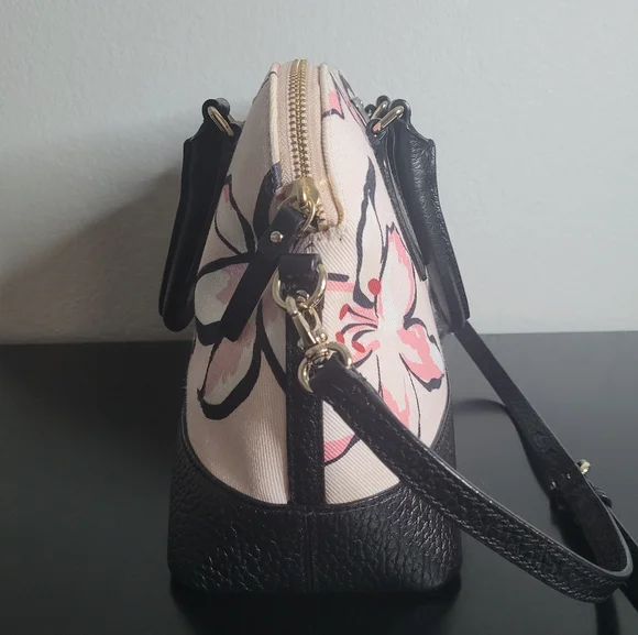 Kate Spade Bay Street Floral Rachelle Bag- Antilles Bubbles Tiger Lily Pink, Blk - Picture 6 of 16